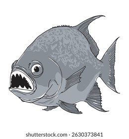 Fish sketch 39 vector isolated on white background