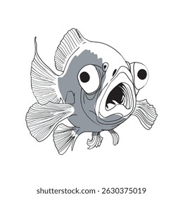 Fish sketch 40 vector art isolated