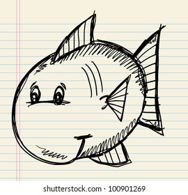 Fish Sketch doodle Vector