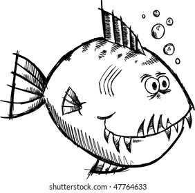 Fish Sketch doodle Vector
