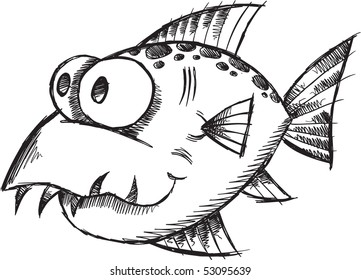 Fish Sketch doodle Vector