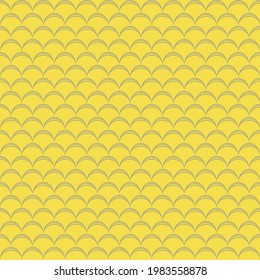 Fish skin texture. Yellow seamless pattern. Reptile, dragon skin texture. Geometric background for fabric, swimwear or wallpaper.