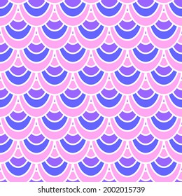 Fish skin vector background with scale pattern. Mermaid seamless pattern. Pastel fishscale. Vector illustration