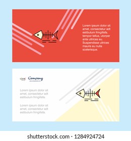 Fish skull abstract corporate business banner template, horizontal advertising business banner.