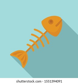 Fish skull icon. Flat illustration of fish skull vector icon for web design