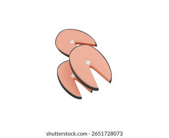 fish slice icon 3d illustration render