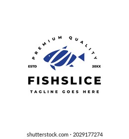 fish slice logo icon vector template