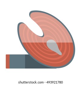 Fish slice vector illustration.