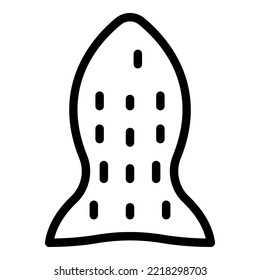 Vector de contorno de icono de bocadillo de pescado. Galleta de comida. Pastel de cocina