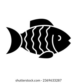 Fish solid icon. Aquatic vector illustration isolated on white. Animal glyph style design, designed for web and app. Eps 10