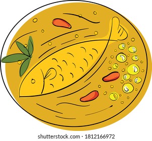 fish soup icon asian food culinary