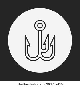 Fish spear line icon