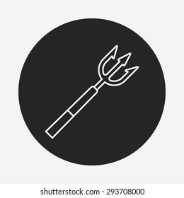 Fish spear line icon