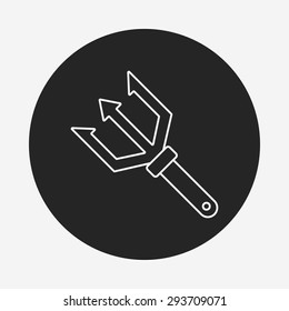 Fish spear line icon