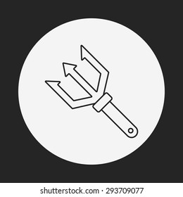 Fish spear line icon