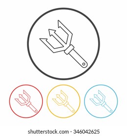 Fish spear line icon