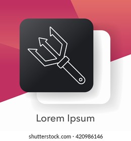 Fish spear line icon