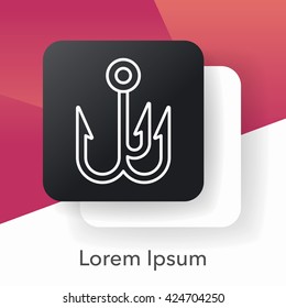 Fish spear line icon