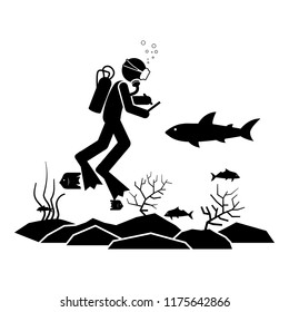 Fish specialist icon. Element of diving icon for mobile concept and web apps. Pictogram Fish specialist icon can be used for web and mobile