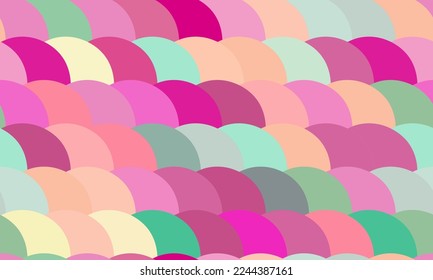Fish squama texture seamless vector pattern. Mermaid tail skin graphic design. Nautical geometric motif. Bright fish scale detail Elements. Wave decor snake textured squama arcs.