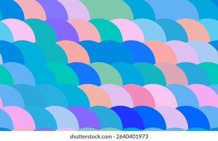 Fish squama texture seamless vector pattern. Mermaid tail skin graphic design. Marine geometric motif. Psychedelic fish scale detail cells. Fishscale creature close up pattern.