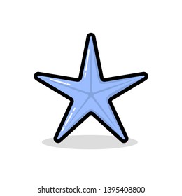 Fish Starfish Blue Star Vector Icon Beach Sea
