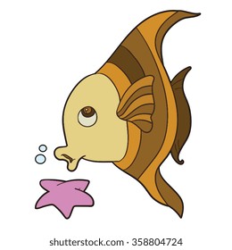 fish and starfish cartoon