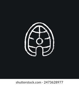 Fish steak chalk icon. Line customizable illustration. Contour symbol. Vector isolated outline drawing.