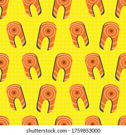 fish steak fillet seamless pattern vector illustration 