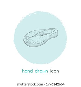 Fish steak icon line element. Vector illustration of fish steak icon line isolated on clean background for your web mobile app logo design.