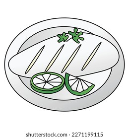 Fisch Steak Illustration Design Element für Website, Anwendungen, Symbol, Komponente, Druck, Dokument, Poster Design.