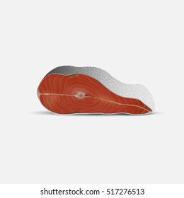 Fish steak  isolated on white background. Vector illustration