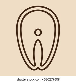 Fish Steak Minimalistic Flat Line Outline Stroke Icon Pictogram Symbol