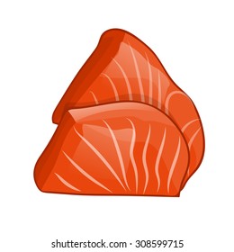 Fish steak of salmon isolated illustration on white background