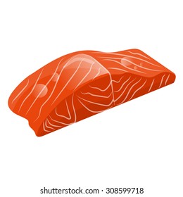 Fish steak of salmon isolated illustration on white background