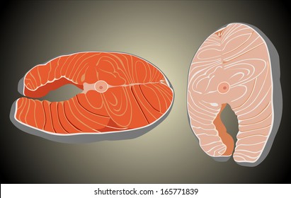 Fish steak vector