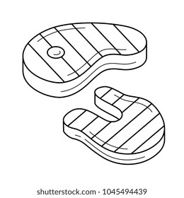 Fish steak vector line icon isolated on white background. Grilled steak line icon for infographic, website or app. Grilled healthy food concept.