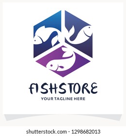 Fish Store Logo Design Template Inspiration