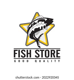 fish store logo vector illustration - for your brand mascot business