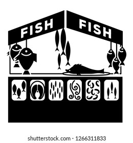 Fish street kiosk icon. Simple illustration of fish street kiosk vector icon for web design isolated on white background
