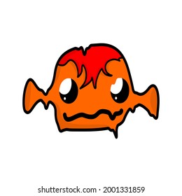 Fish Streetwear Design Red and Orange Color Commercial Use
