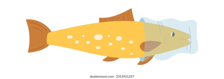 Fische leiden an Vektorgrafik