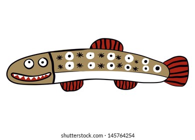 fish swim funny vector
