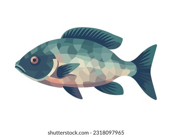 fish swimming in aquatic nature scene icon isolated
