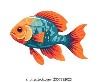 fish swimming in an aquatic paradise icon isolated