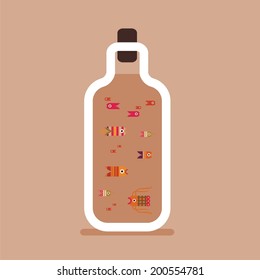 fish swimming in a bottle