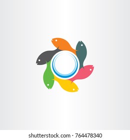 fish swimming in circle logo sign 