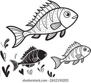 Fish swimming gracefully vector design
