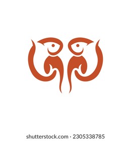 Fish Swimming Kidney Modern Creative Logo