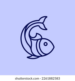 natación de peces línea moderna diseño creativo